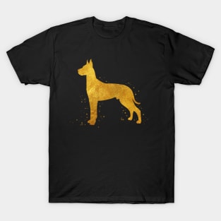 Great Dane dog golden art T-Shirt